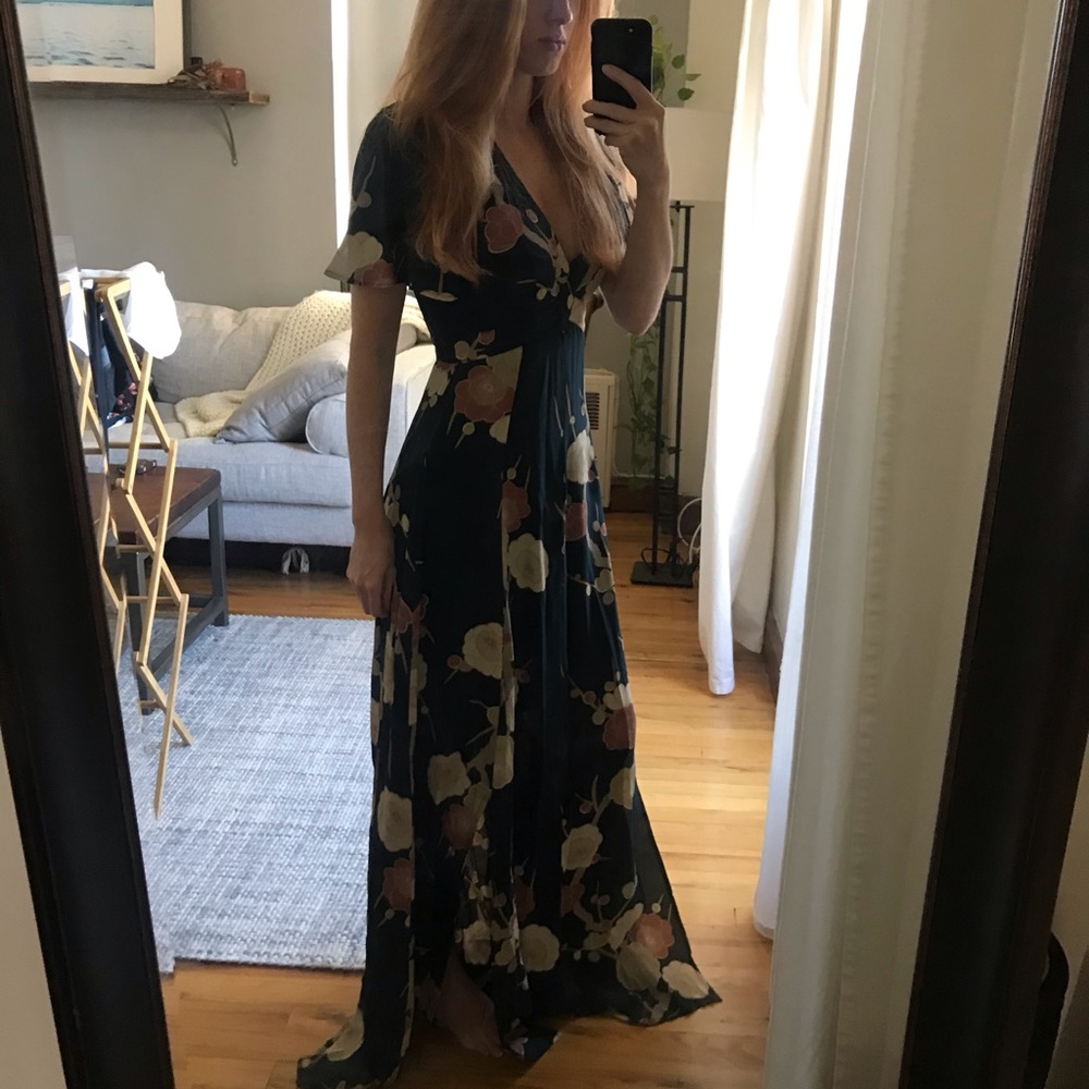 ASOS Long floral maxi with cap sleeves